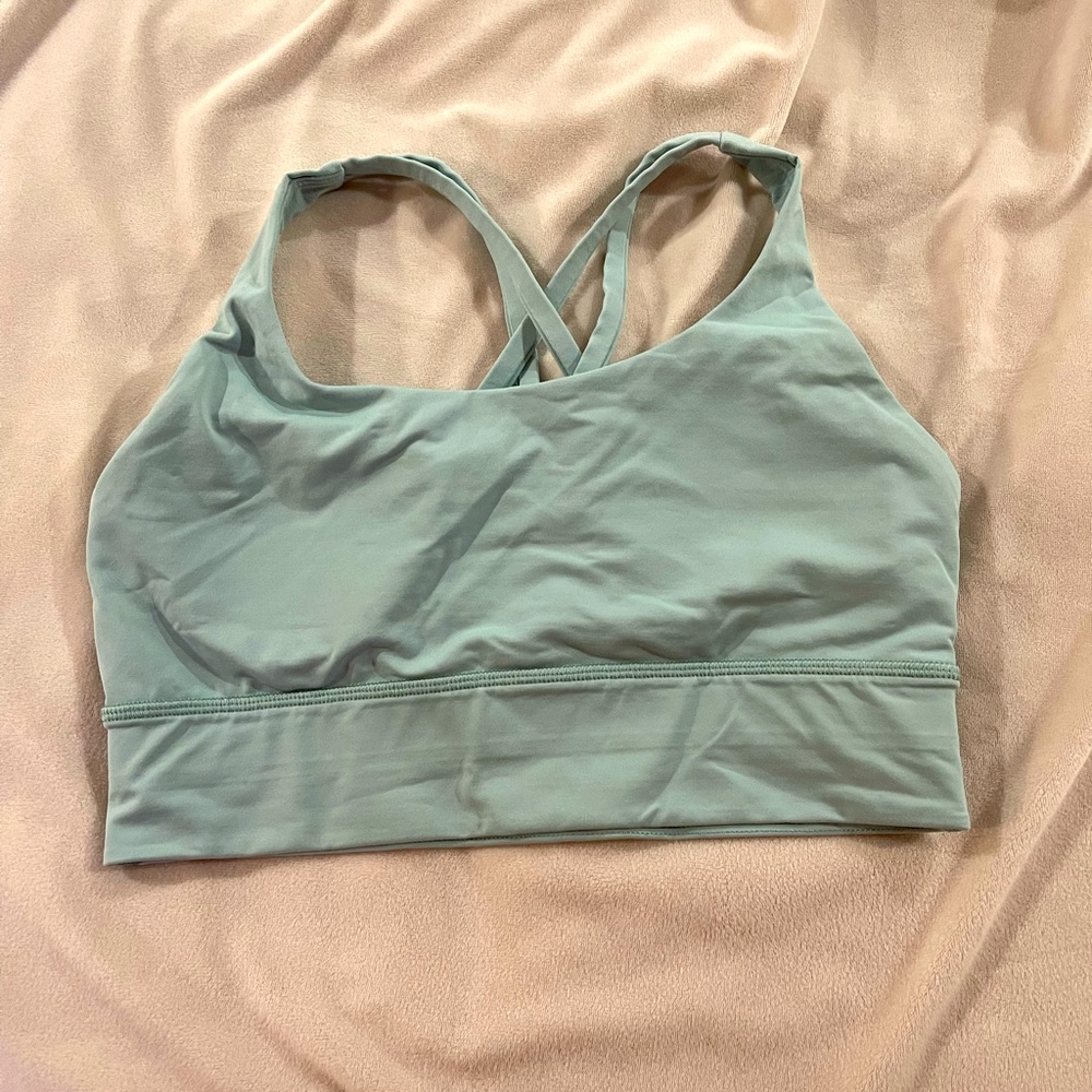 Lululemon light blue energy sports bra. Size 8. Used, great condition